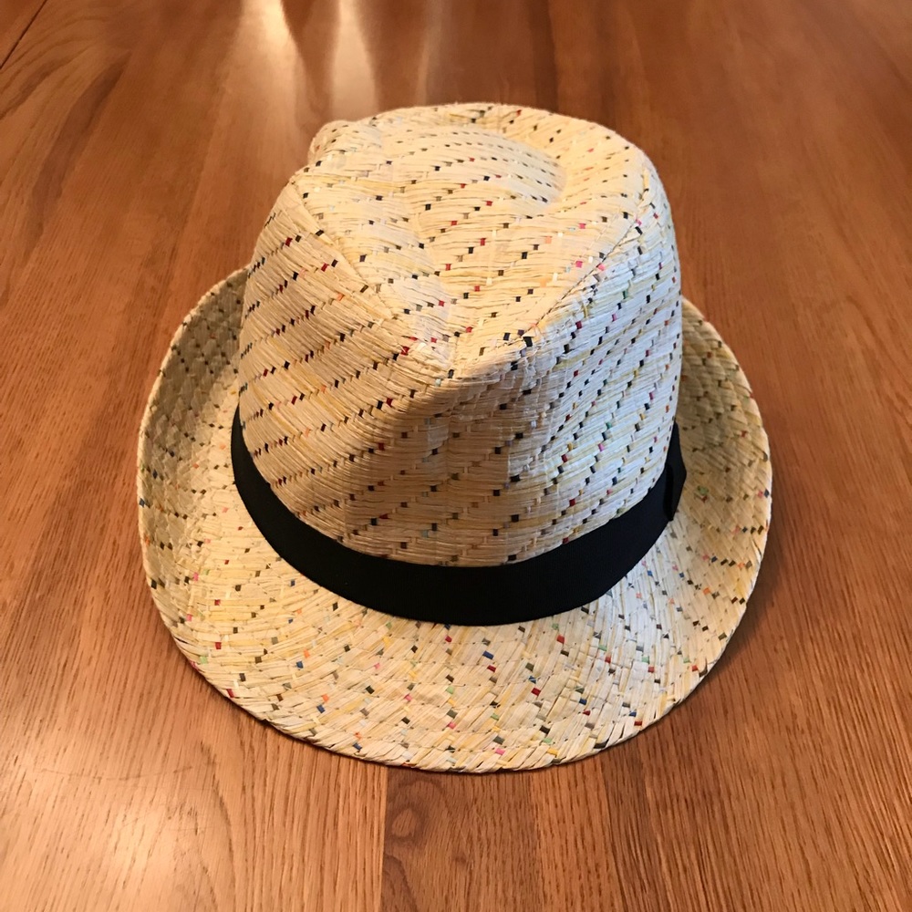 Straw fedora hat